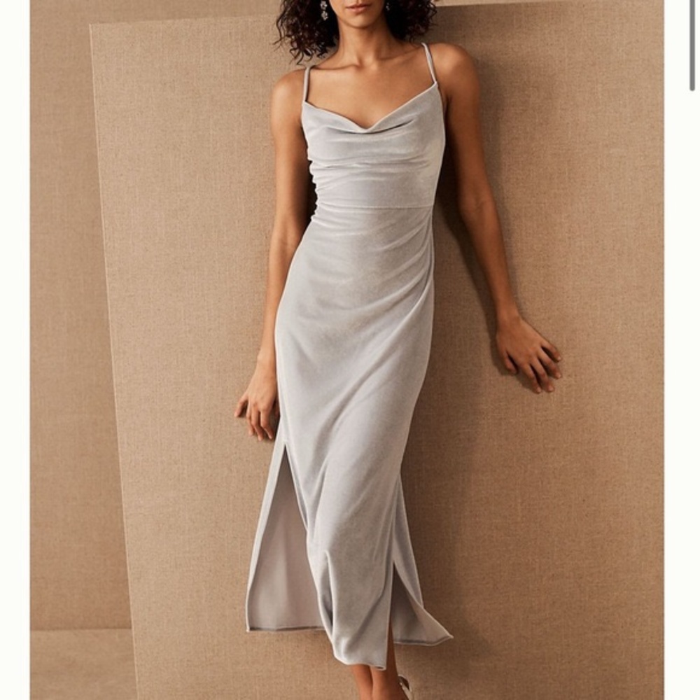 BHLDN Nasha Velvet Dress (Fog)